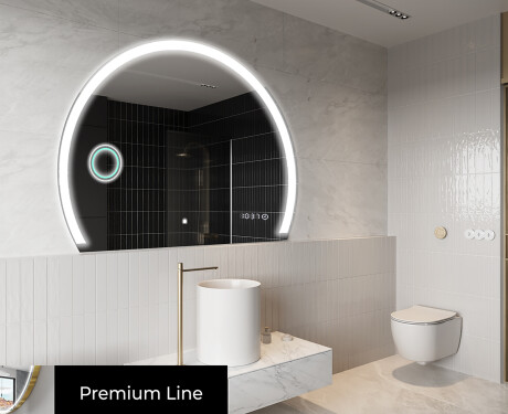 Espejo LED Media Luna Moderno - Iluminación de Estilo para Baño W222 #4