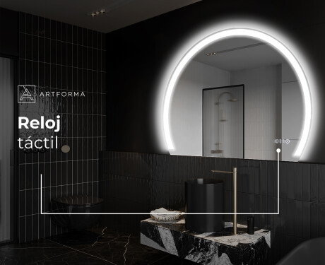 Espejo LED Media Luna Moderno - Iluminación de Estilo para Baño W222 #9