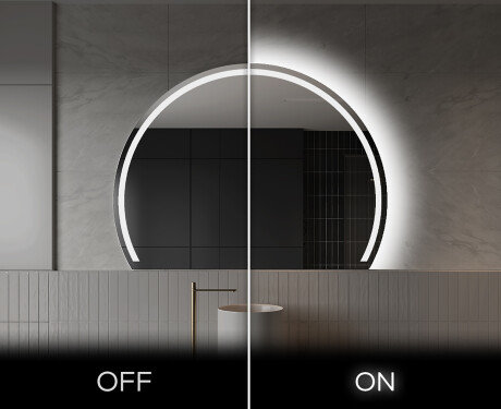 Espejo LED Media Luna Moderno - Iluminación de Estilo para Baño W223 #3