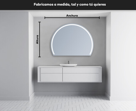Espejo LED Media Luna Moderno - Iluminación de Estilo para Baño W223 #4