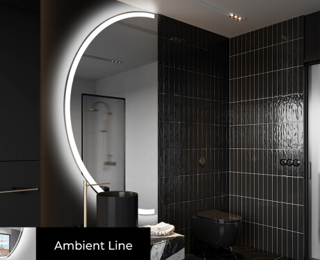 Espejo LED Media Luna Moderno - Iluminación de Estilo para Baño D222