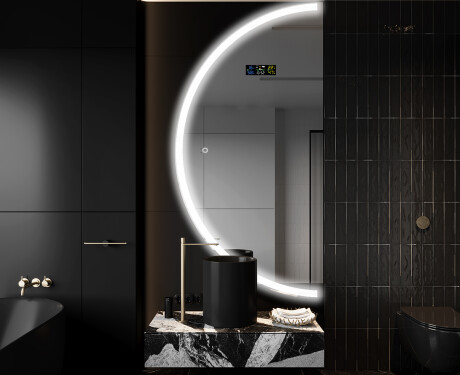 Espejo LED Media Luna Moderno - Iluminación de Estilo para Baño D222 #9