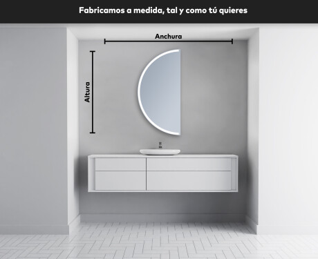Espejo LED Media Luna Moderno - Iluminación de Estilo para Baño D222 #4