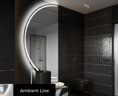 Espejo LED Media Luna Moderno - Iluminación de Estilo para Baño D223