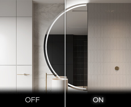 Espejo LED Media Luna Moderno - Iluminación de Estilo para Baño D223 #3