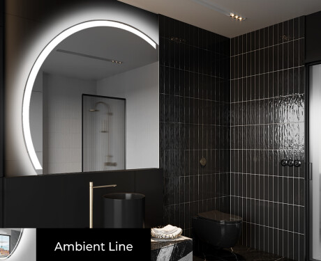 Espejo LED Media Luna Moderno - Iluminación de Estilo para Baño X222