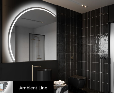 Espejo LED Media Luna Moderno - Iluminación de Estilo para Baño X223