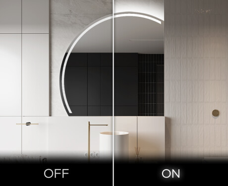 Espejo LED Media Luna Moderno - Iluminación de Estilo para Baño X223 #3