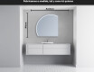 Espejo LED Media Luna Moderno - Iluminación de Estilo para Baño X223 #4