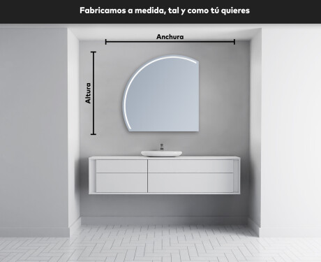 Espejo LED Media Luna Moderno - Iluminación de Estilo para Baño X223 #4