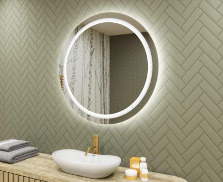Espejo redondo baño con luz LED 80cm con luz LED fría de 7000K, luz cálida de 3000K o luz neutra de 4500K