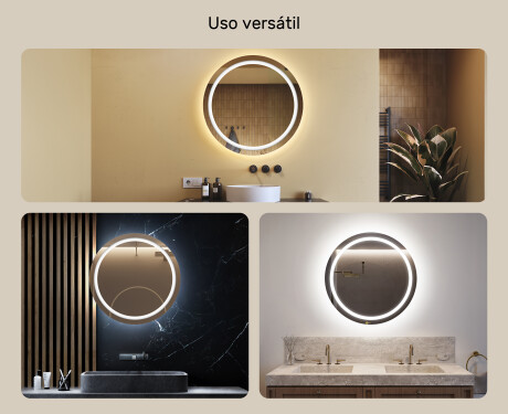 Espejo redondo baño con luz LED 80cm con luz LED fría de 7000K, luz cálida de 3000K o luz neutra de 4500K #2