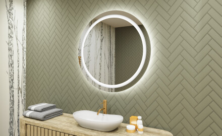 Espejo redondo baño con luz LED 80cm con luz LED fría de 7000K, luz cálida de 3000K o luz neutra de 4500K
