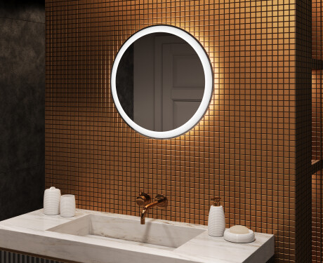 Espejo redondo baño con luz LED 60cm con luz LED fría de 7000K, luz cálida de 3000K o luz neutra de 4500K