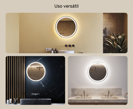 Espejo redondo baño con luz LED 60cm con luz LED fría de 7000K, luz cálida de 3000K o luz neutra de 4500K #2