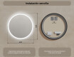 Espejo redondo baño con luz LED 60cm con luz LED fría de 7000K, luz cálida de 3000K o luz neutra de 4500K #7