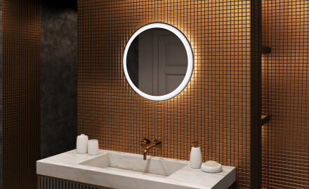 Espejo redondo baño con luz LED 60cm con luz LED fría de 7000K, luz cálida de 3000K o luz neutra de 4500K