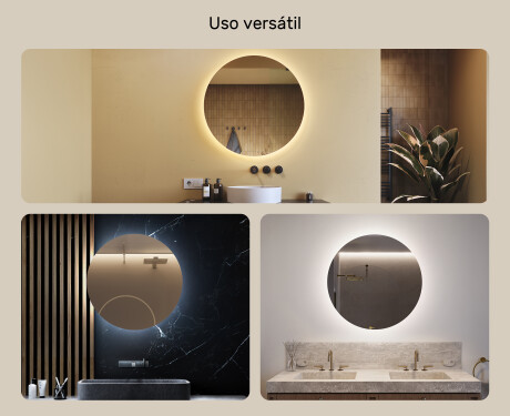 Espejo redondo baño con luz LED 80cm con luz LED fría de 7000K, luz cálida de 3000K o luz neutra de 4500K #2