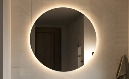 Espejo redondo baño con luz LED 80cm con luz LED fría de 7000K, luz cálida de 3000K o luz neutra de 4500K