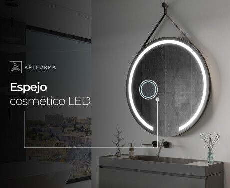 Espejo redondo colgante con luz LED L96 #8