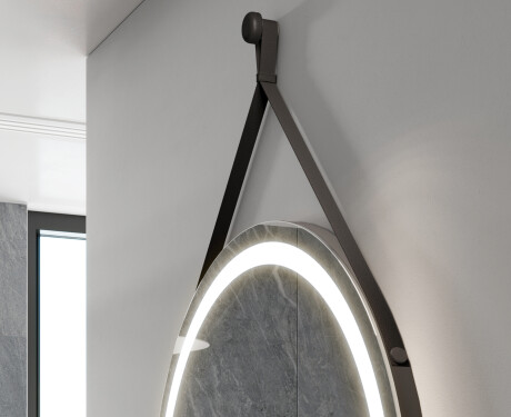 Espejo redondo colgante con luz LED L96 #2