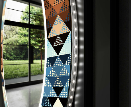 Espejos decorativos redondo salón con LED - color triangles #11
