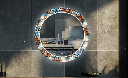 Espejos decorativos redondo salón con LED - color triangles
