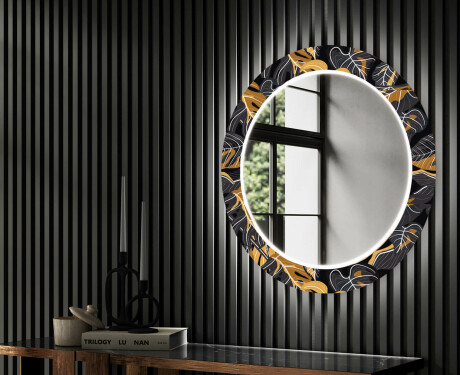 Espejos redondo decorativos grandes de pared para recibidor - autumn jungle #2