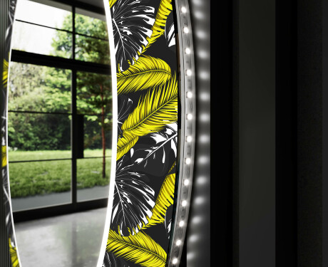 Redondo espejos decorativos grande pared con luz LED - gold jungle #11