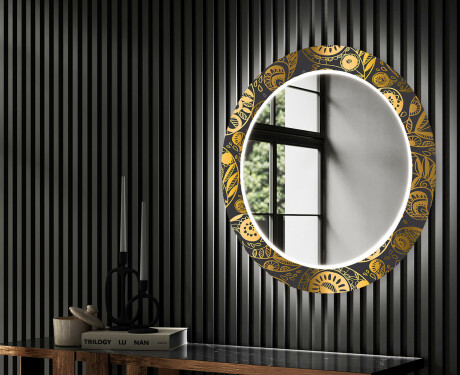 Espejos redondo decorativos grandes de pared para recibidor - ancient pattern #2