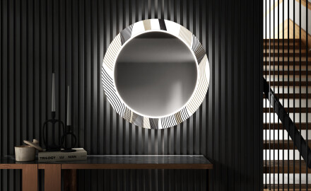 Espejos redondo decorativos grandes de pared para recibidor - waves