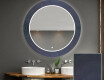Espejo redondo de baño con luz decorativos pared - blue drawing #1
