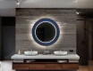 Espejo redondo de baño con luz decorativos pared - blue drawing #12