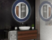 Espejo redondo de baño con luz decorativos pared - blue drawing #2