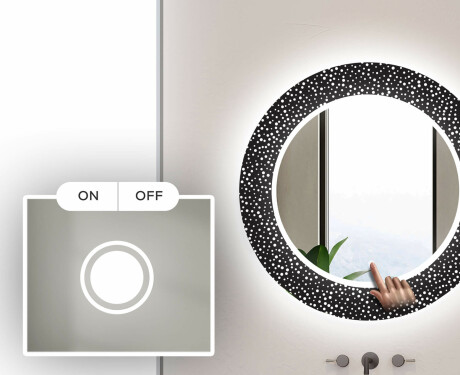 Redondo espejo baño decorativos con luz LED - dotts #4