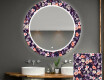 Espejo redondo de baño con luz decorativos pared - elegant flowers #1