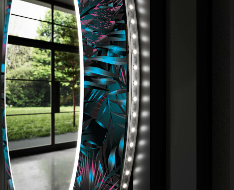 Espejo redondo de baño con luz decorativos pared - fluo tropic #11