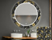 Espejo redondo de baño con luz decorativos pared - goldy palm #1