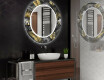 Espejo redondo de baño con luz decorativos pared - goldy palm #2