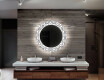 Espejo redondo de baño con luz decorativos pared - industrial #12