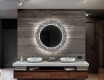 Redondo espejo baño decorativos con luz LED - letters #12