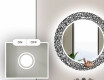 Redondo espejo baño decorativos con luz LED - letters #4