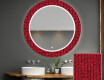Redondo espejo baño decorativos con luz LED - red mosaic