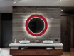 Redondo espejo baño decorativos con luz LED - red mosaic #12