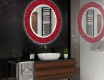 Redondo espejo baño decorativos con luz LED - red mosaic #2