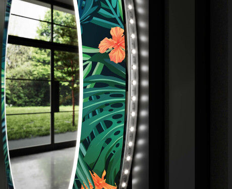 Espejo redondo decorativo con iluminación LED para el cuarto de baño - tropical #11