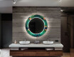 Espejo redondo decorativo con iluminación LED para el cuarto de baño - tropical #12