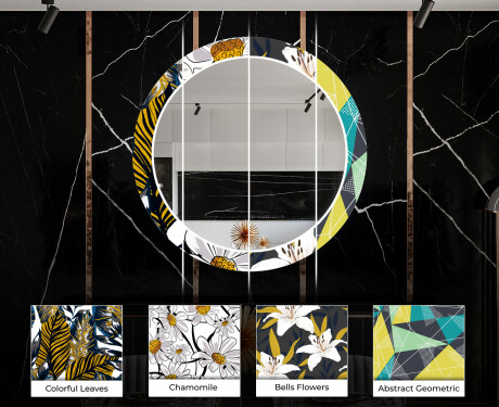 Espejo redondo decorativo pared comedor - abstract geometric #6
