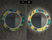 Espejo redondo decorativo pared comedor - abstract geometric #7