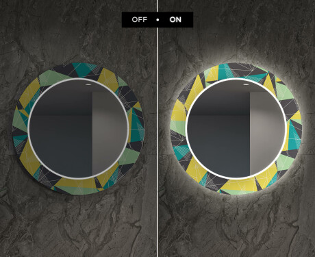 Espejo redondo decorativo pared comedor - abstract geometric #7